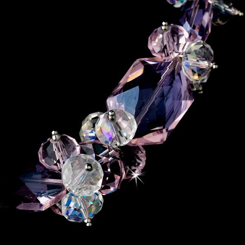Opulent Crystal Pink Necklace Earring Set– Champagne Edition #1427