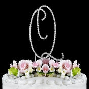 Renaissance Swarovski Crystal Wedding Cake Topper Silver Letter Q 69