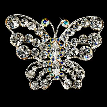 Rhinestone Butterfly Brooch 3178 In Clear Or Ab 25