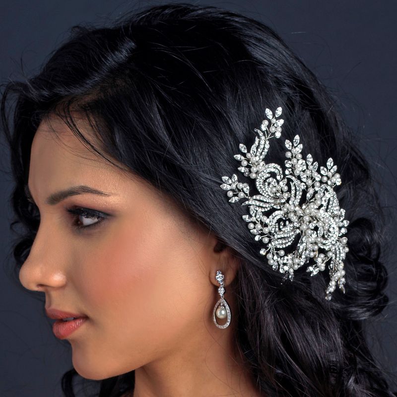 Couture Floral Comb – Silver Edition #1194