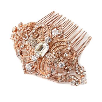 Regal Pearl Comb – Rose Gold Edition #0767
