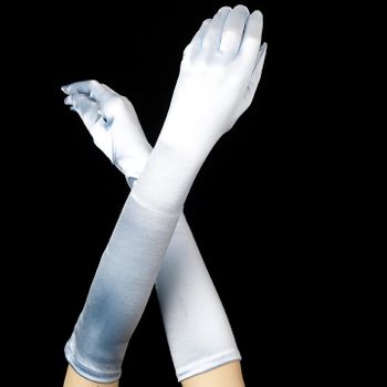 Glamour Satin Gloves – White Edition #0241