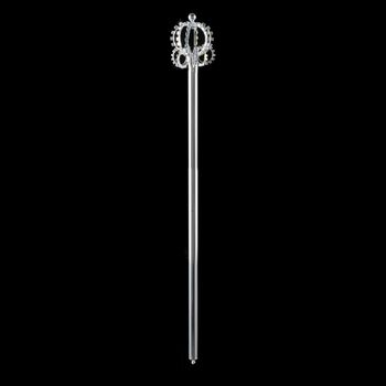 Regal Rhinestone Scepter in Silver with Light Blue Accents – Silver Edition #1363