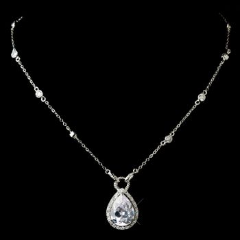 Silver Clear Cubic Zirconia Necklace N 2729 77