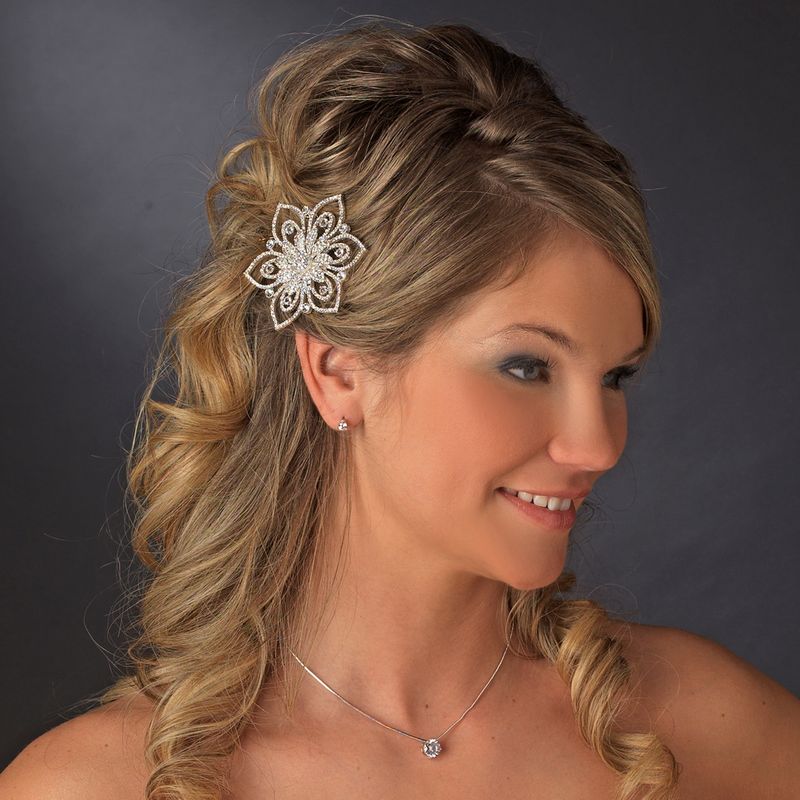 Silver Clear Rhinestone Brooch 140 65
