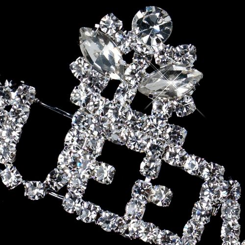 Silver Clear Rhinestone Queen Brooch 35