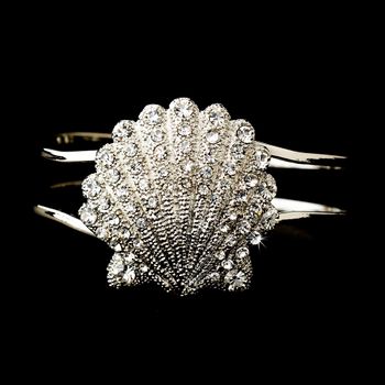 Silver Clear Sea Shell Rhinestone Bracelet 7800 24