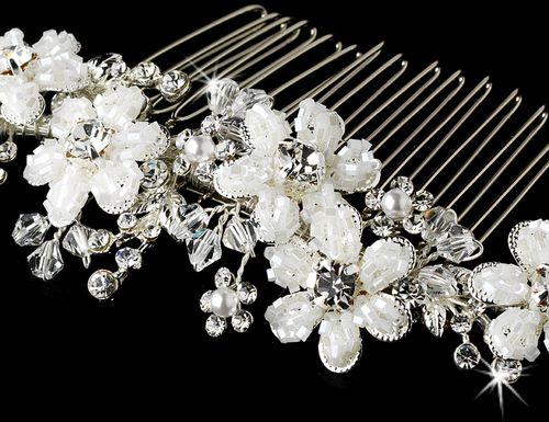 Classic Crystal Hairpiece – White Edition #0852