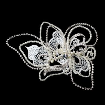 Silver Diamond White Pearl Rhinestone Lace Hair Clip 9631 62 Ca5F55F5 0A93 4Fa1 B87D B3Ed1D413B94