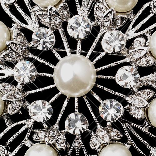 Silver Ivory Pearl Brooch 144 79