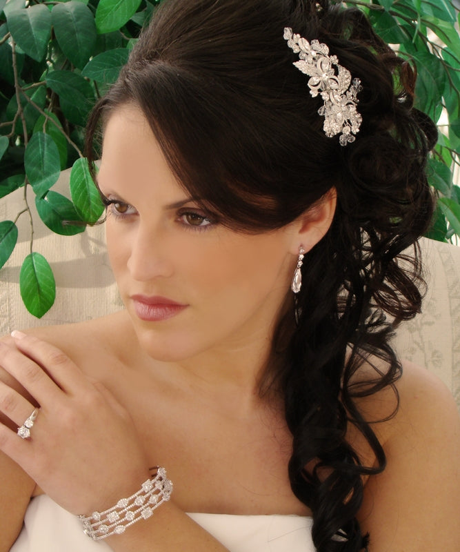 Opulent Floral Comb – Silver Edition #0402