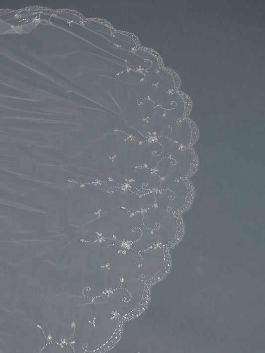 Ethereal Lace Tulle Veil – Champagne Edition #0259