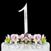 Sparkle Swarovski Crystal Wedding Cake Topper Silver Number 1 93