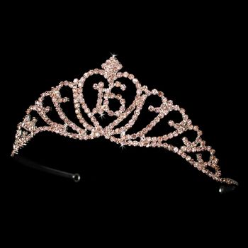 Sparkling All Pink Majestic Sweet 16 Rhinestonetiara In Silver 7032 49
