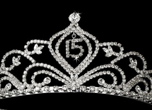 Sparkling Vintage Rhinestone Sweet 15 Quincea Era Tiara In Silver 242 37 1