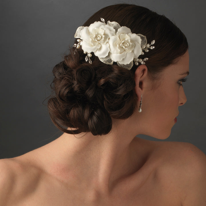 Twin Rose Bridal Hair Comb 8322 85