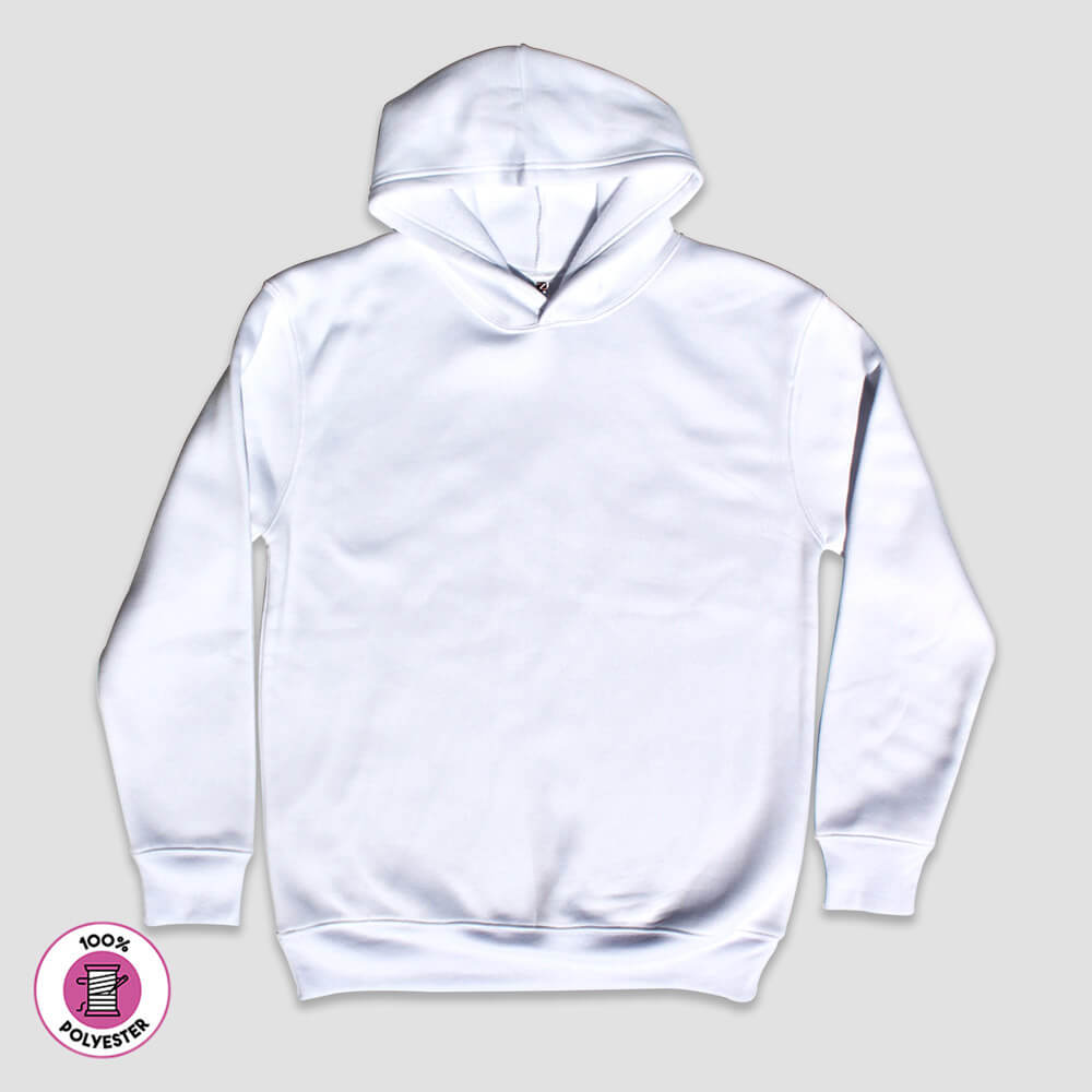 Adult Hoodie Fleece Sweatshirts - 100% Polyester White White XS
