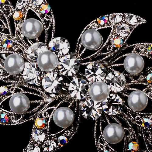 Radiant Crystal Hairpiece – Silver Edition #1154