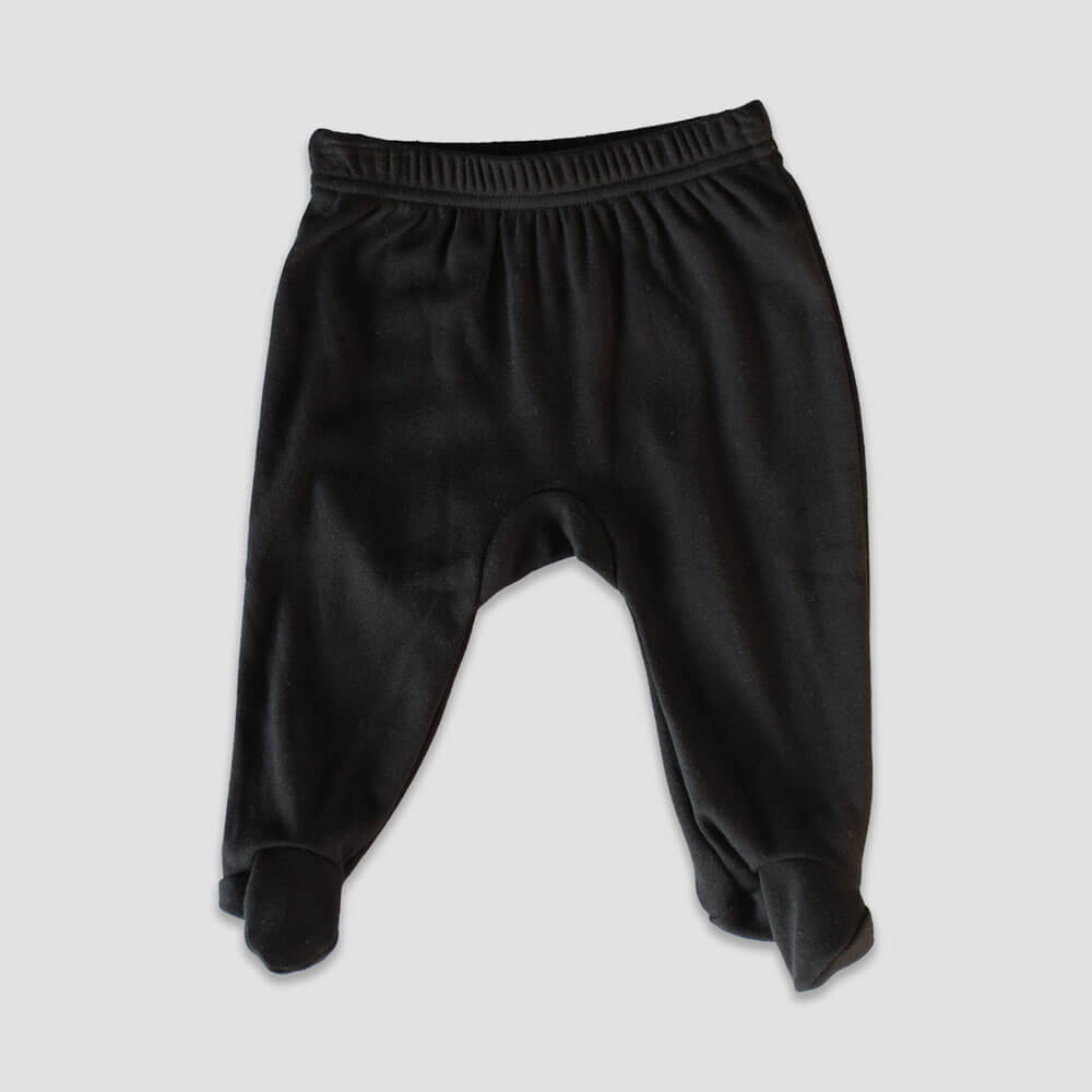 Baby Footed Pants – Polyester Cotton Blend Black Black 6-12M